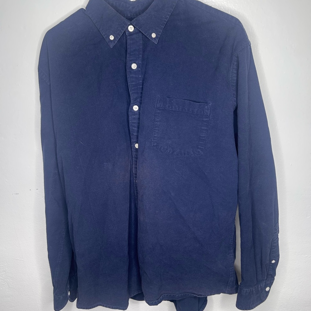 Men's Navy Blue Button-Down Shirt